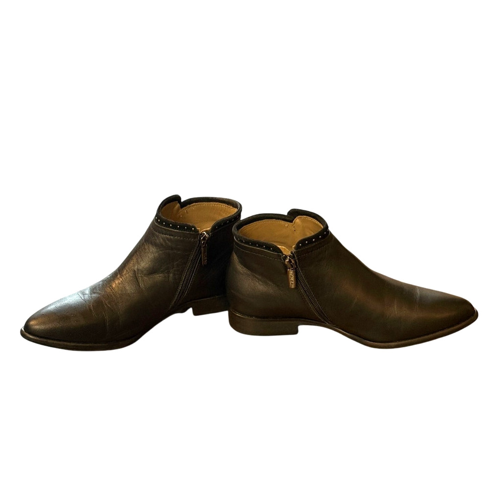 Anthropologie x Italeau 6.5 Studded Leather Ankle Boots $399 Black Made in Italy - Picture 10 of 10